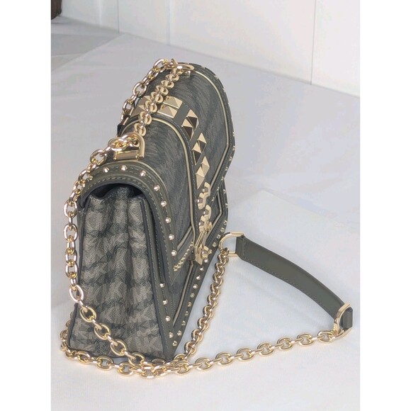 Michael Kors Large Studded Soho Frame Out Shoulder Bag - Olive, Camo NWT - Picture 3 of 8